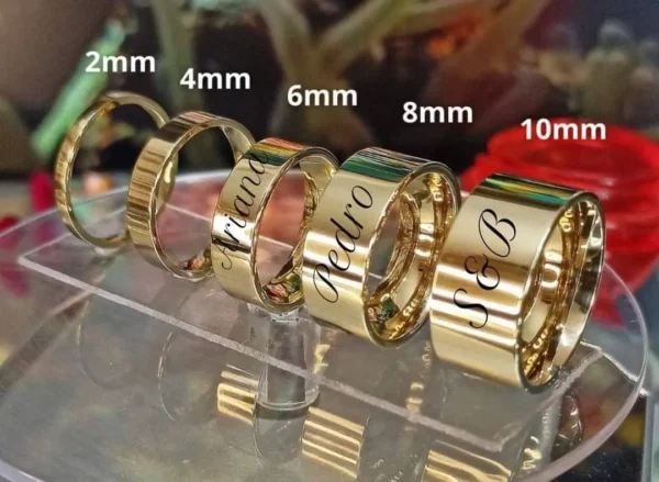 Alianças Personalizadas de 4, 6 , 8, 10mm