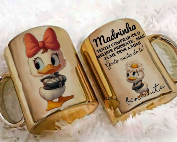 Caneca Cromada em Dourado